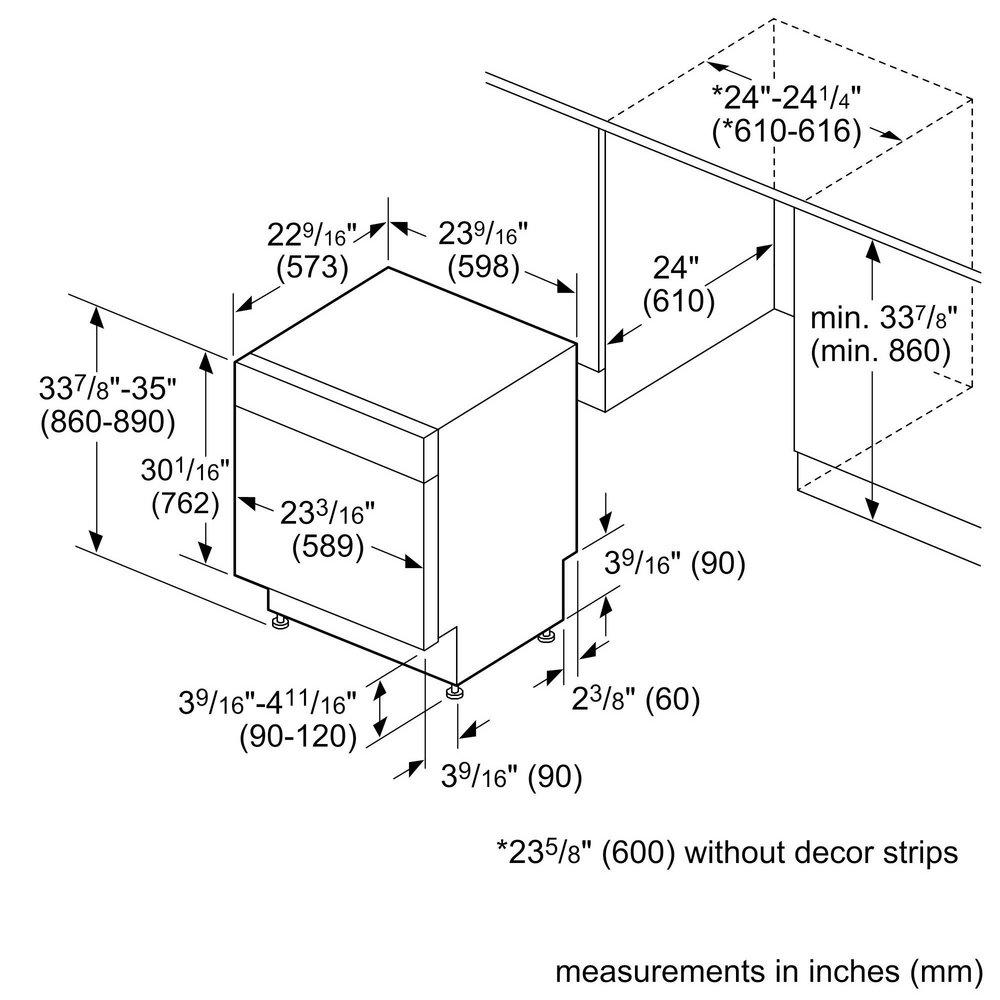 Bosch Stainless Steel 23-9/16 in. Built-in Dishwasher 