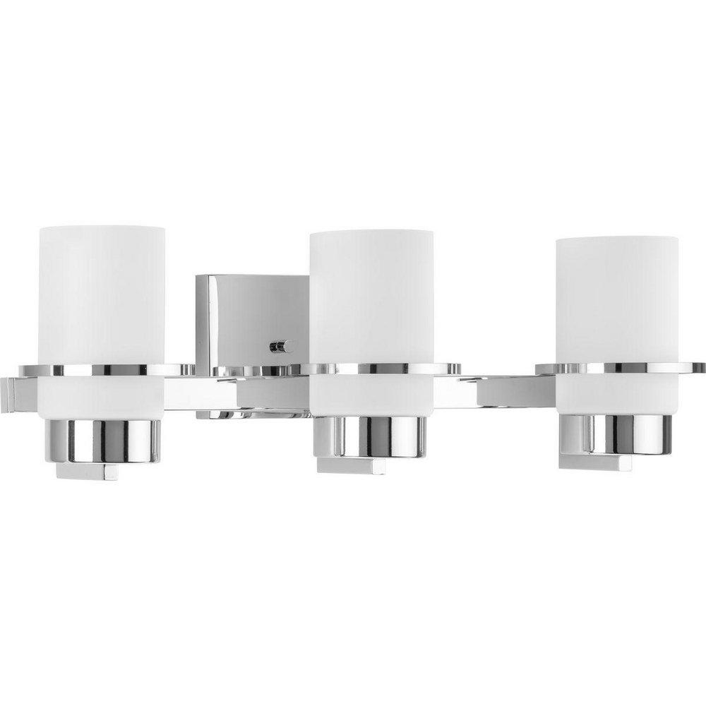 REISS COLLECTION THREE-LIGHT MODERN FARMHOUSE POLISHED CHROME VANITY LIGHT 