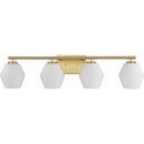 COPELAND COLLECTION FOUR-LIGHT BRUSHED GOLD MID-CENTURY MODERN VANITY LIGHT 