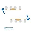 COPELAND COLLECTION FOUR-LIGHT BRUSHED GOLD MID-CENTURY MODERN VANITY LIGHT 