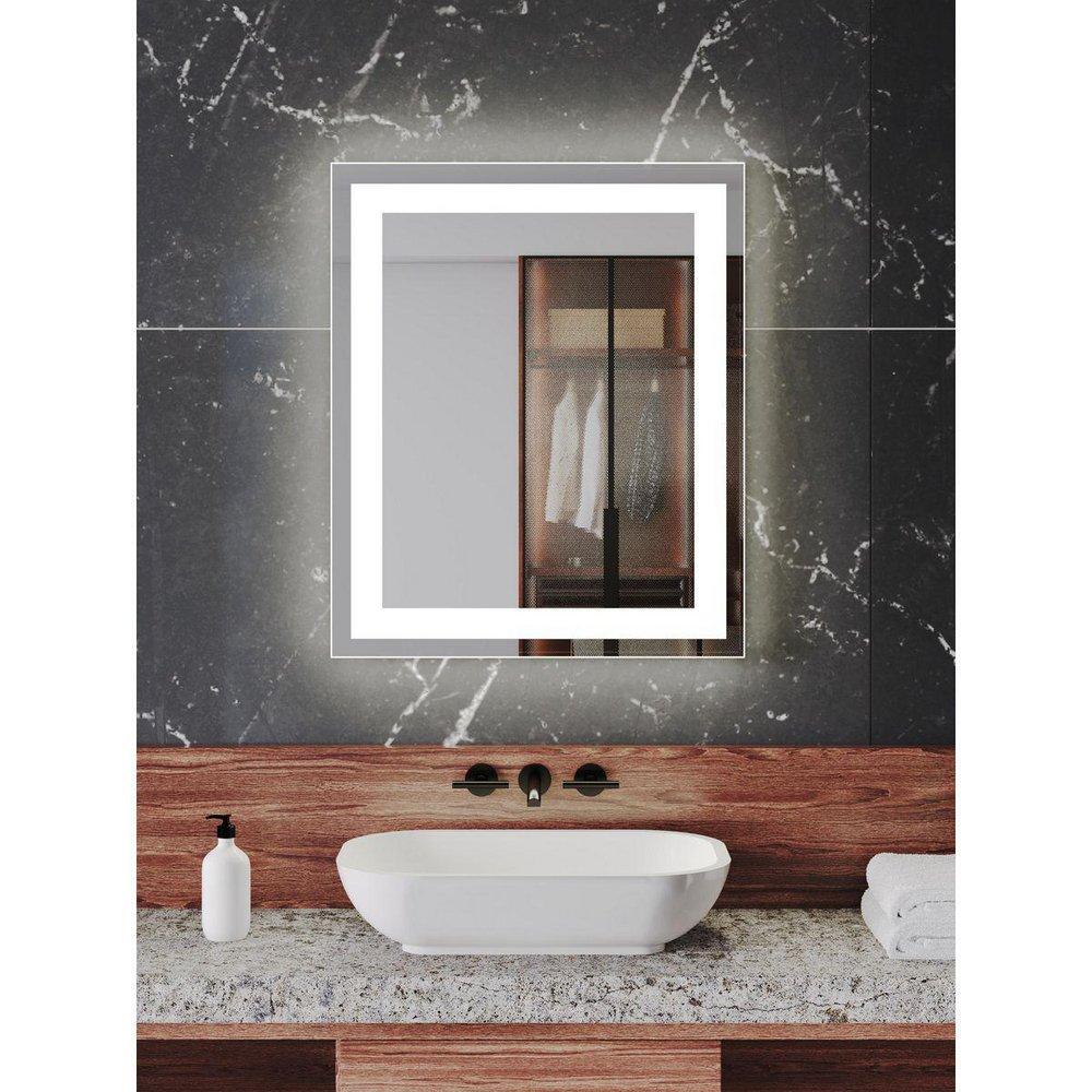 CAPTARENT COLLECTION 30X36 IN. RECTANGULAR ILLUMINATED INTEGRATED LED WHITE MODERN MIRROR 