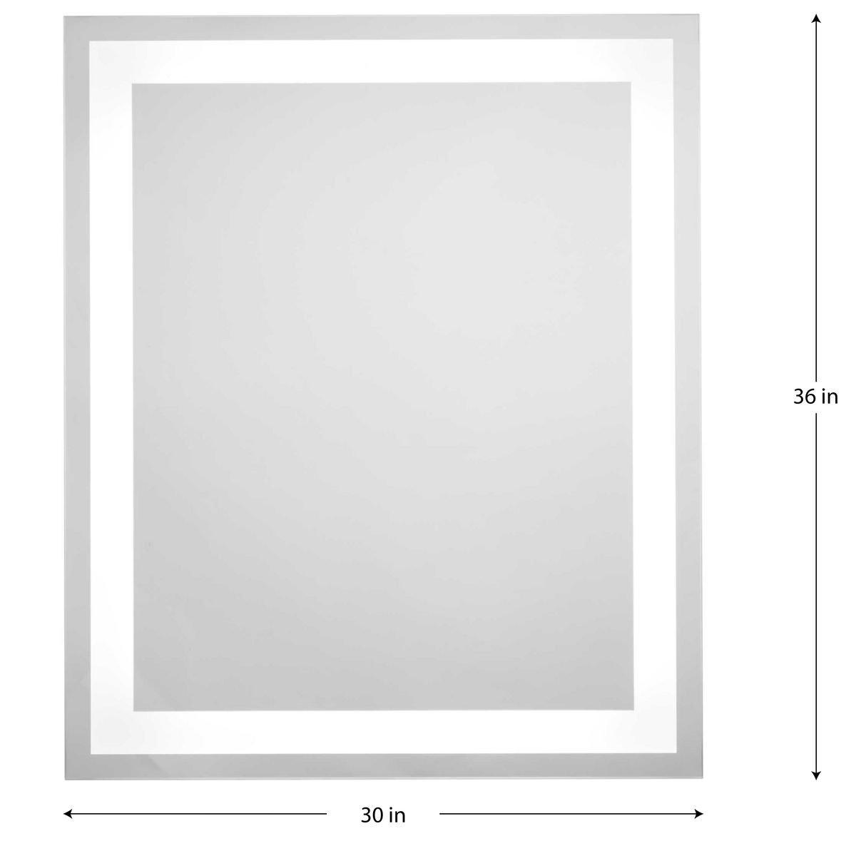 CAPTARENT COLLECTION 30X36 IN. RECTANGULAR ILLUMINATED INTEGRATED LED WHITE MODERN MIRROR 