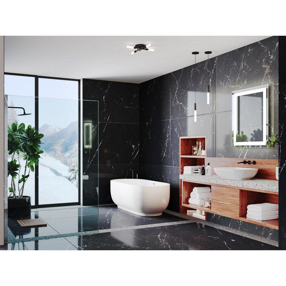 CAPTARENT COLLECTION 30X36 IN. RECTANGULAR ILLUMINATED INTEGRATED LED WHITE MODERN MIRROR 