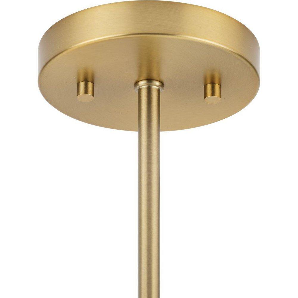 ATWELL COLLECTION THREE-LIGHT BRUSHED BRONZE MID-CENTURY MODERN SEMI-FLUSH MOUNT 