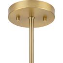 ATWELL COLLECTION THREE-LIGHT BRUSHED BRONZE MID-CENTURY MODERN SEMI-FLUSH MOUNT 