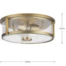 GILLIAM COLLECTION 12-5/8 IN. TWO-LIGHT VINTAGE BRASS NEW TRADITIONAL FLUSH MOUNT 