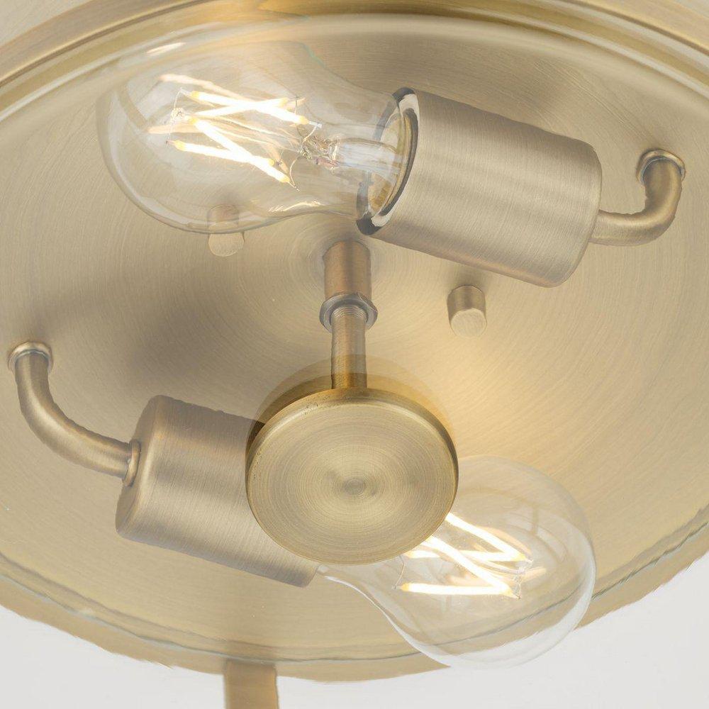 GILLIAM COLLECTION 12-5/8 IN. TWO-LIGHT VINTAGE BRASS NEW TRADITIONAL FLUSH MOUNT 