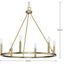 GILLIAM COLLECTION SIX-LIGHT VINTAGE BRASS NEW TRADITIONAL CHANDELIER 