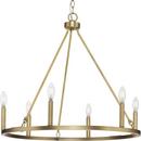 GILLIAM COLLECTION SIX-LIGHT VINTAGE BRASS NEW TRADITIONAL CHANDELIER 