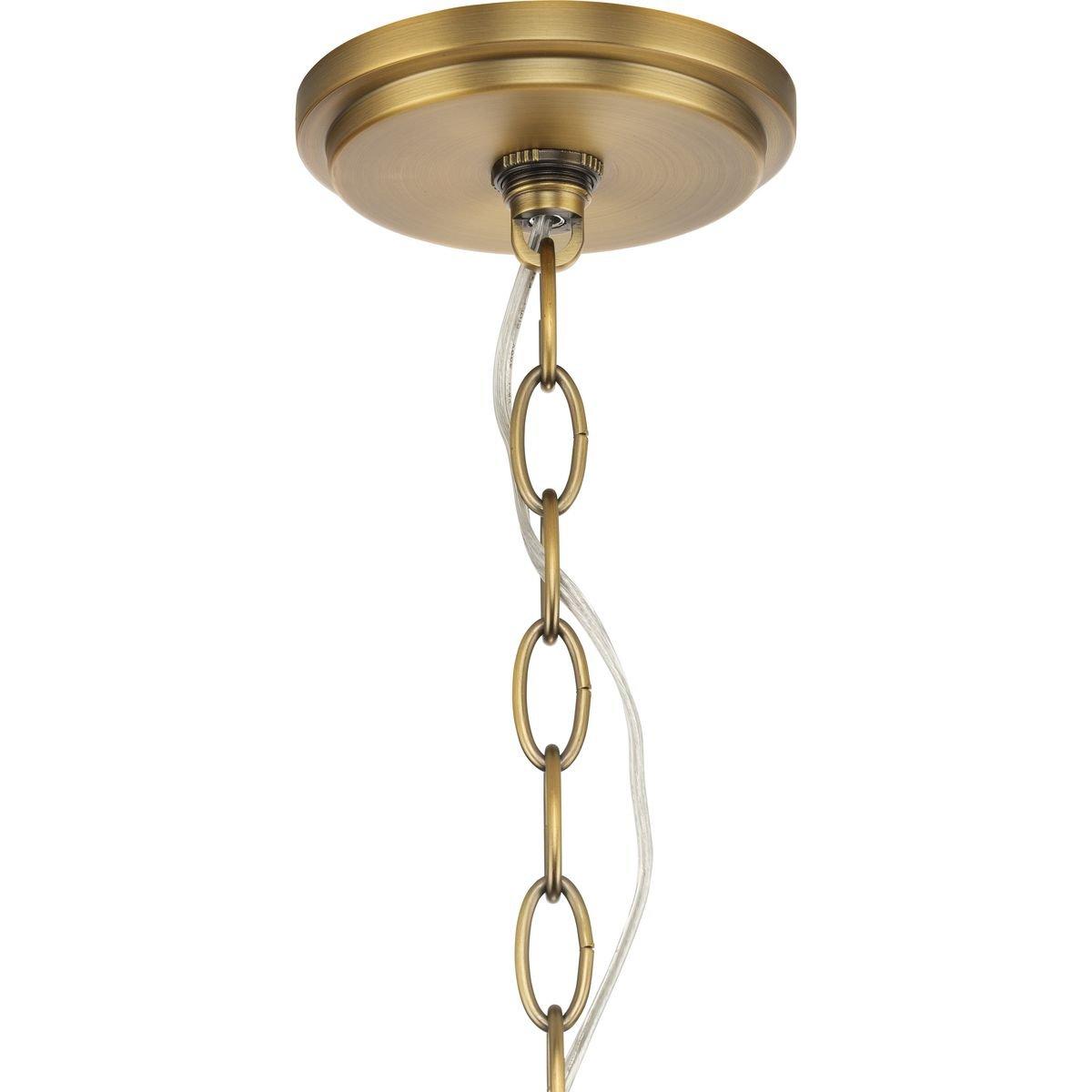 GILLIAM COLLECTION SIX-LIGHT VINTAGE BRASS NEW TRADITIONAL CHANDELIER 