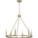 GILLIAM COLLECTION SIX-LIGHT VINTAGE BRASS NEW TRADITIONAL CHANDELIER 