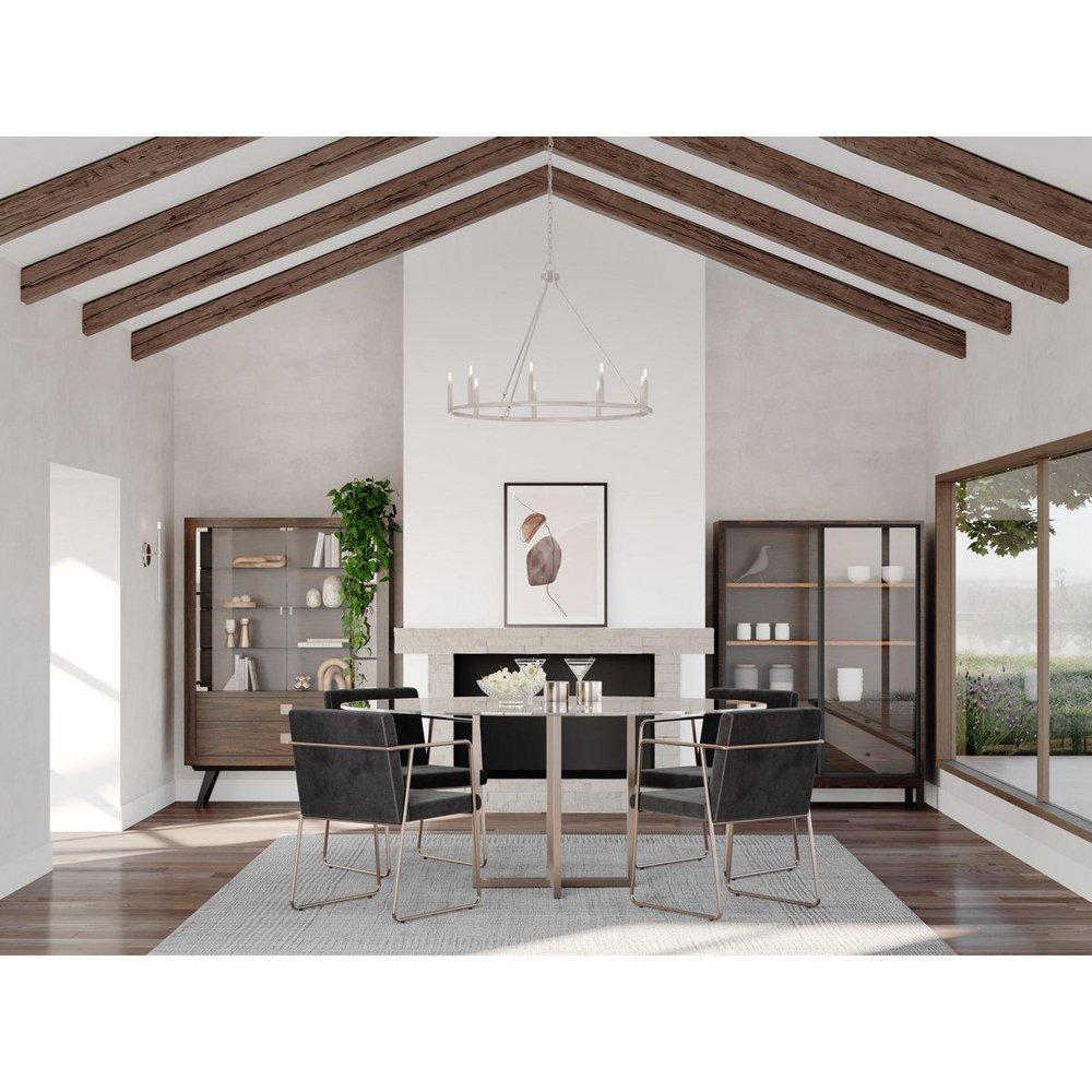 GILLIAM COLLECTION NINE-LIGHT BRUSHED NICKEL NEW TRADITIONAL CHANDELIER 