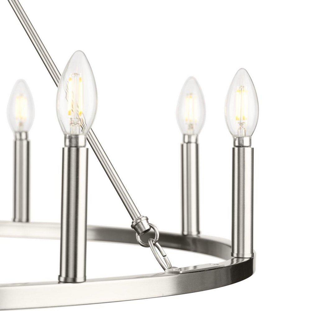 GILLIAM COLLECTION NINE-LIGHT BRUSHED NICKEL NEW TRADITIONAL CHANDELIER 