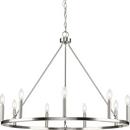 GILLIAM COLLECTION NINE-LIGHT BRUSHED NICKEL NEW TRADITIONAL CHANDELIER 