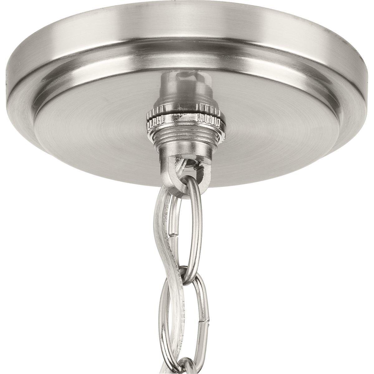 9-Light 36in. Pillar Candle Style Chandelier in Brushed Nickel 