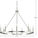 9-Light 36in. Pillar Candle Style Chandelier in Brushed Nickel 