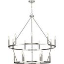GILLIAM COLLECTION FIFTEEN-LIGHT BRUSHED NICKEL NEW TRADITIONAL CHANDELIER 