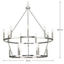 GILLIAM COLLECTION FIFTEEN-LIGHT BRUSHED NICKEL NEW TRADITIONAL CHANDELIER 
