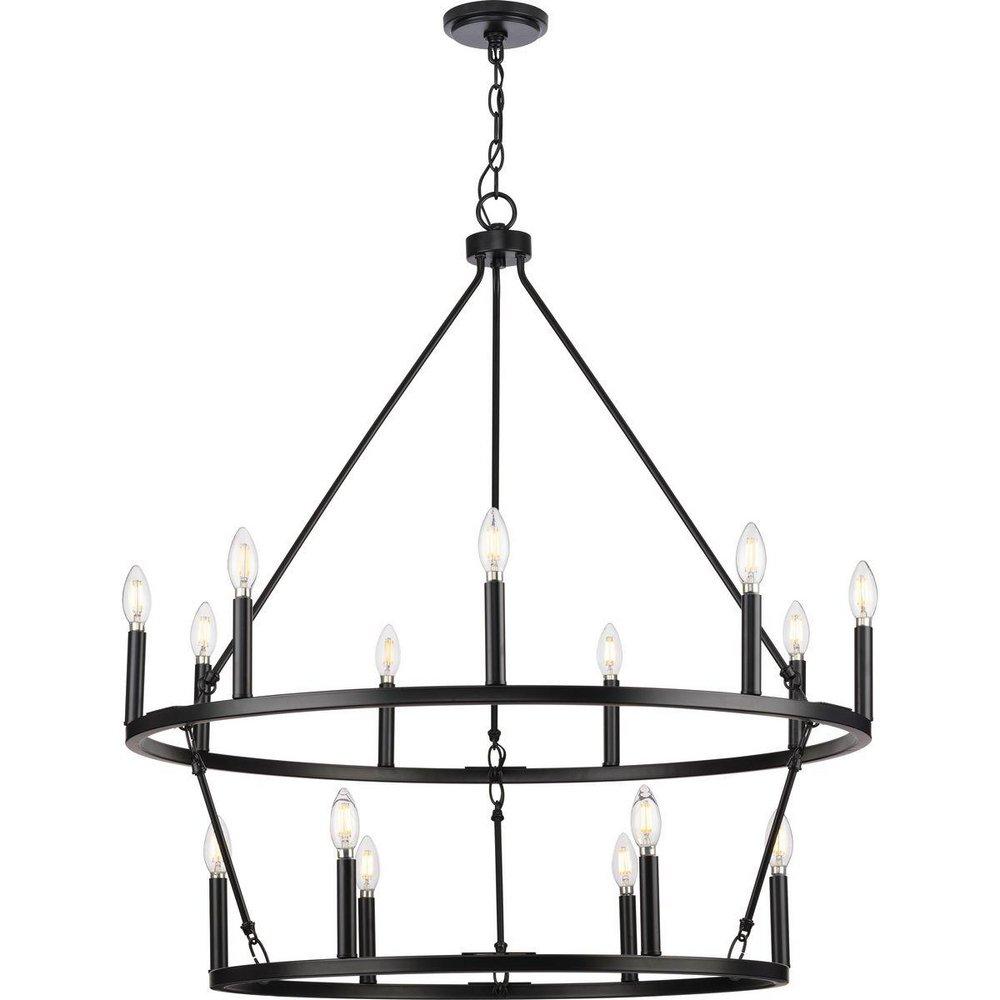 GILLIAM COLLECTION NINE-LIGHT MATTE BLACK NEW TRADITIONAL CHANDELIER 