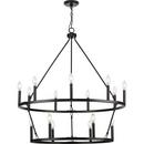 GILLIAM COLLECTION NINE-LIGHT MATTE BLACK NEW TRADITIONAL CHANDELIER 