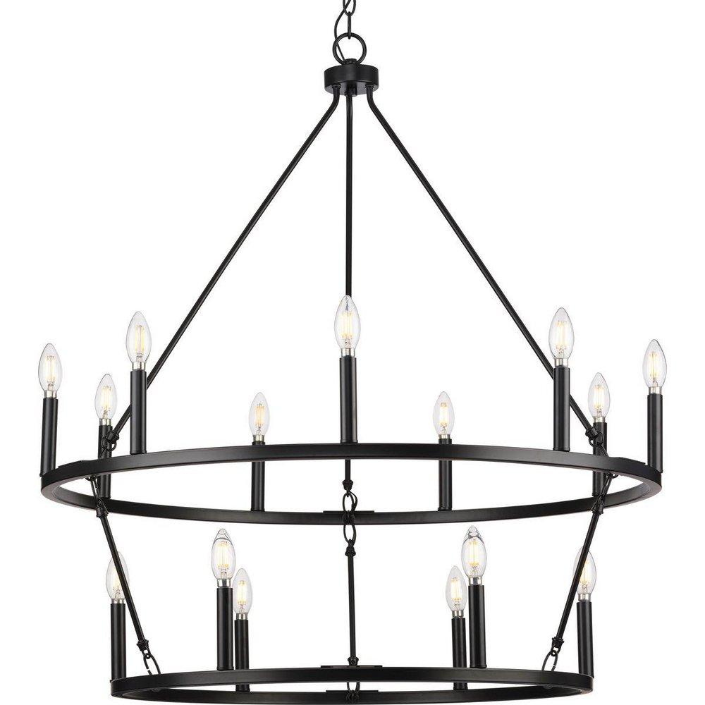 GILLIAM COLLECTION NINE-LIGHT MATTE BLACK NEW TRADITIONAL CHANDELIER 