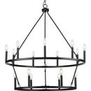 GILLIAM COLLECTION NINE-LIGHT MATTE BLACK NEW TRADITIONAL CHANDELIER 