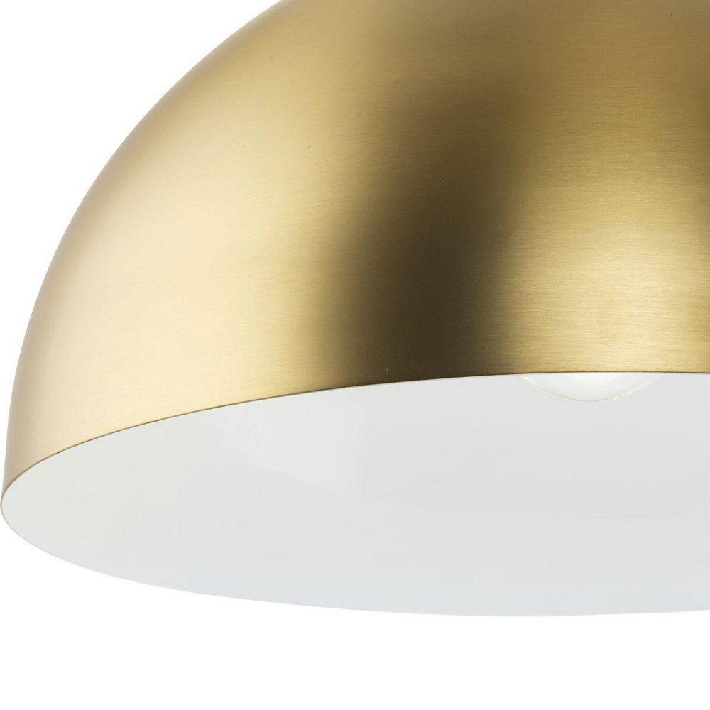 PERIMETER COLLECTION ONE-LIGHT BRUSHED GOLD MID-CENTURY MODERN PENDANT WITH METAL SHADE 