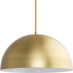 100W 1-Light Mid-Century Modern Pendant With Metal Shade in Brushed Gold