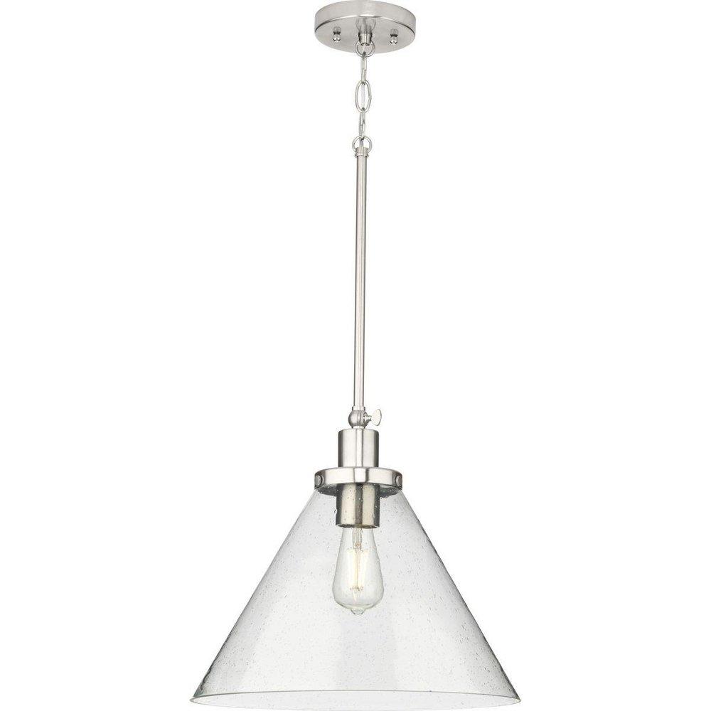 Progress Lighting Brushed Nickel 100W 1-Light Medium E-26 Incandescent Pendant 