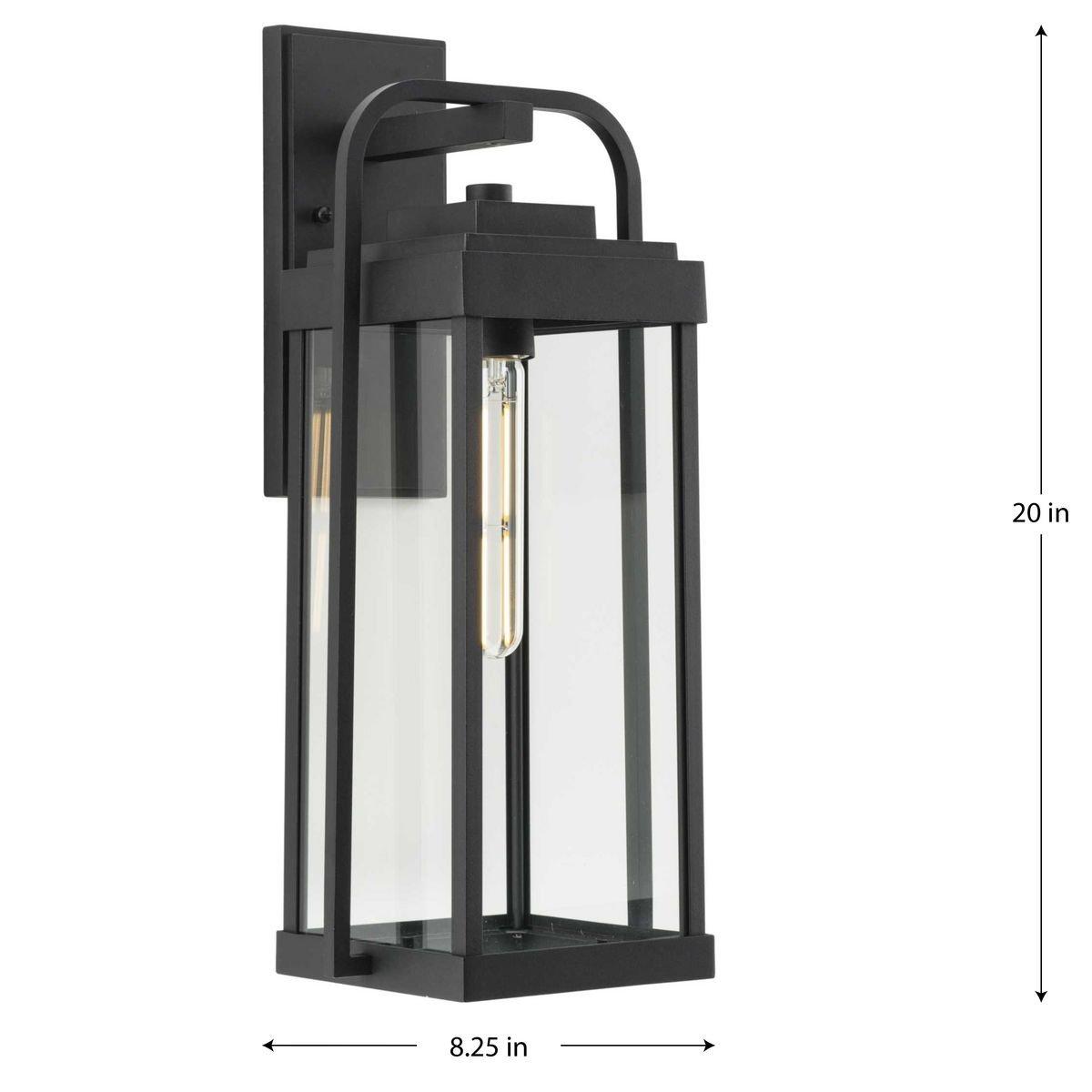 Progress Lighting Textured Black 60W 1-Light 20 in. Wall Sconce 
