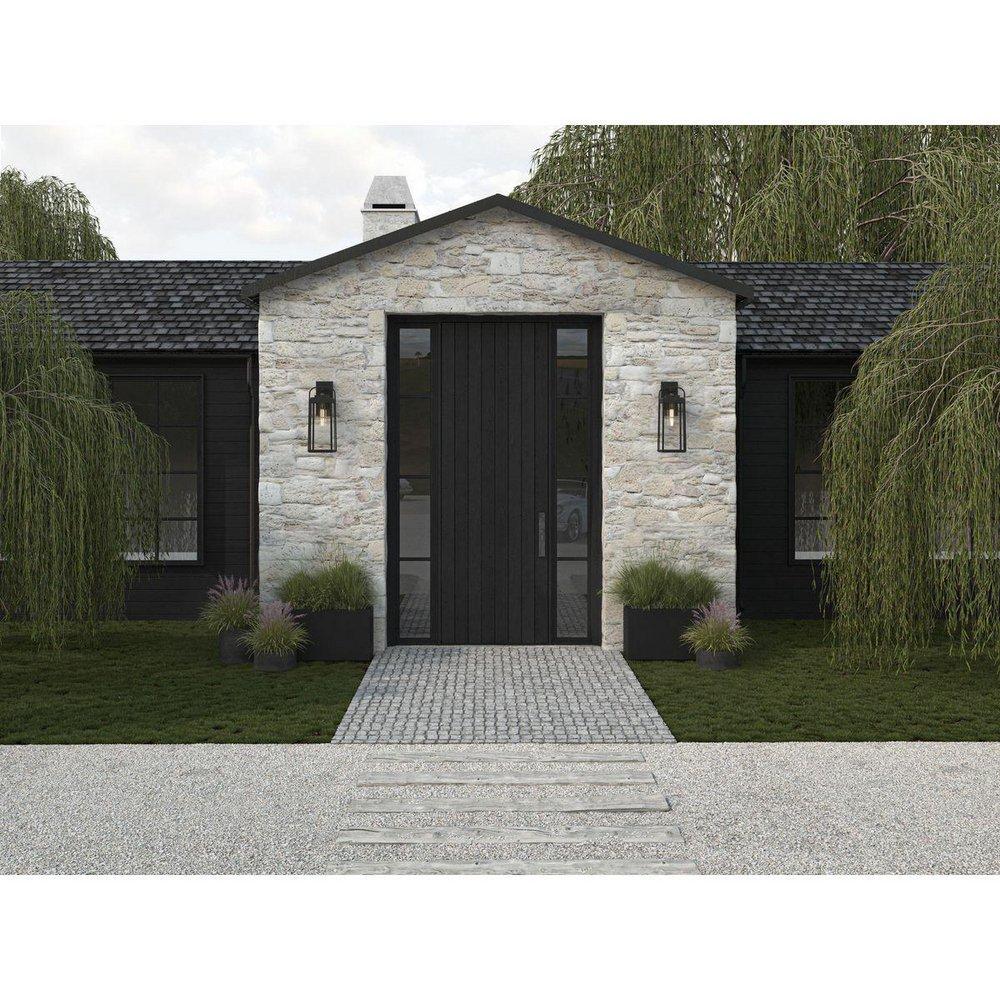 Progress Lighting Textured Black 60W 1-Light 20 in. Wall Sconce 