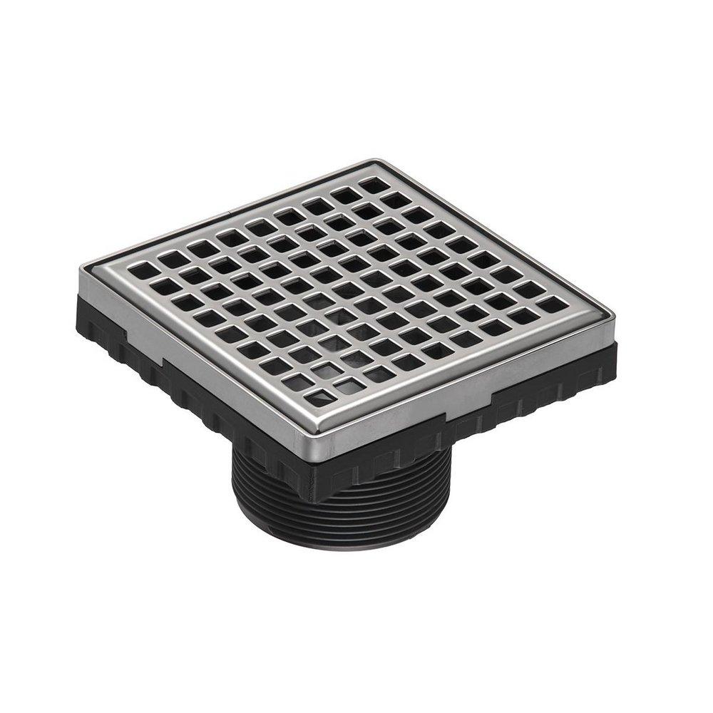 4X4 IN. LQ4 SQUARES PATTERN STRAINER-2 IN. THROAT IN POLISHED STAINLESS STEEL 