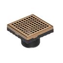 4X4 IN. LQ4 SQUARES PATTERN STRAINER-2 IN. THROAT IN SATIN BRONZE 