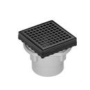 4X4 IN. LQD 4 SQUARES PATTERN COMPLETE KIT IN MATTE BLACK WITH PVC DRAIN BODY 