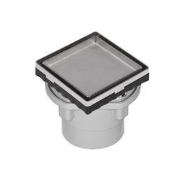 2 in. PVC Shower Drain with 4 in. Stainless Steel Grate