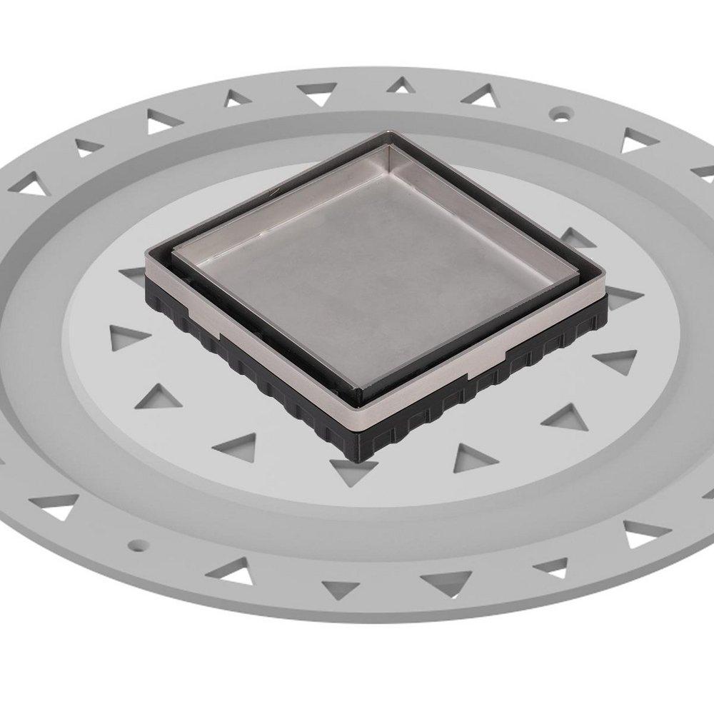 4X4 IN. LTD 4 TILE INSERT COMPLETE KIT IN SATIN STAINLESS WITH PVC BONDED FLANGE 