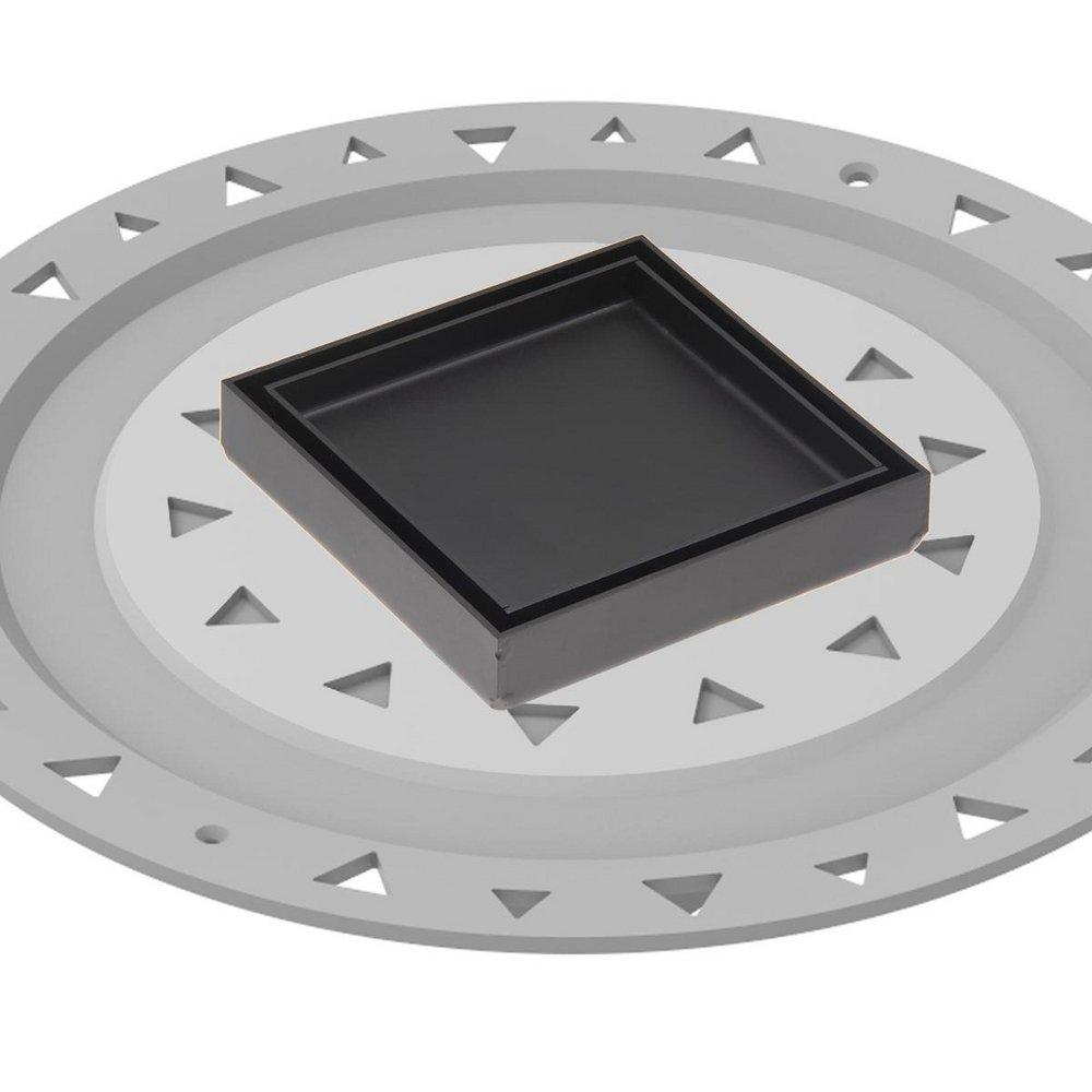 4X4 IN. TILE DRAIN STRAINER IN MATTE BLACK WITH PVC BONDED FLANGE 