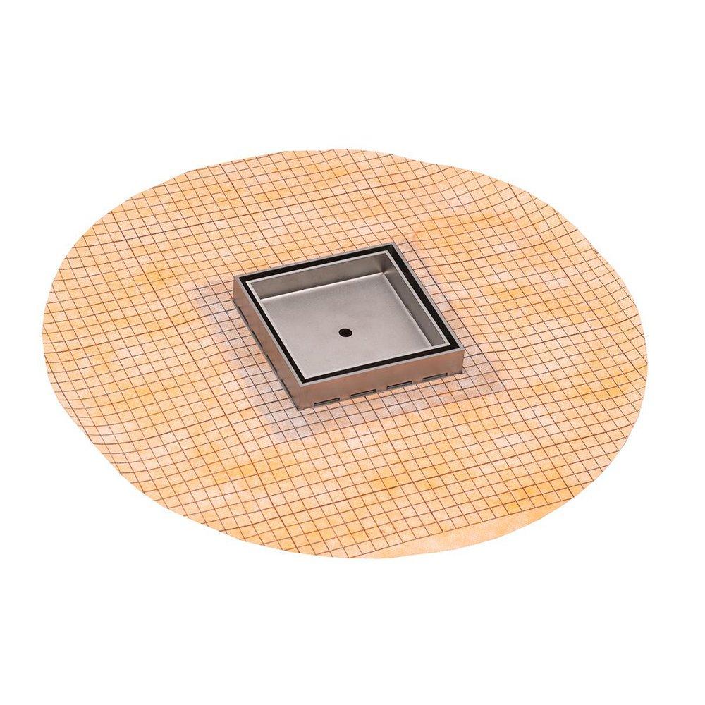 5X5 IN. FLANGED TILE DRAIN STRAINER FOR 3/4 IN. TILE WITH 2 IN. THROAT IN SATIN STAINLESS 