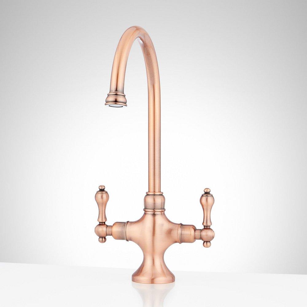 ISABEL SINGLE-HOLE GOOSENECK BAR FAUCET - SATIN COPPER 