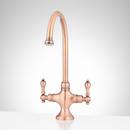 Two Handle Gooseneck Bar Faucet in Satin Copper