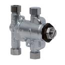 3/8 IN LEAD FREE THERMOSTATIC MIXING VALVE WITH SATIN CHROME FINISH ADJUSTABLE 80-120 F LOW Q VALUE