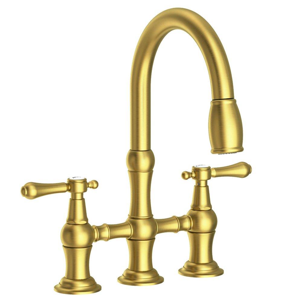 KITCHEN BRIDGE PULL-DOWN FAUCET SATIN BRASS PVD 