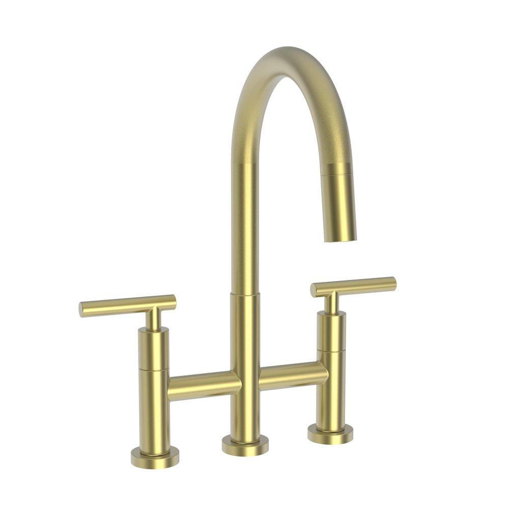 KITCHEN BRIDGE PULL-DOWN FAUCET SATIN BRASS PVD 