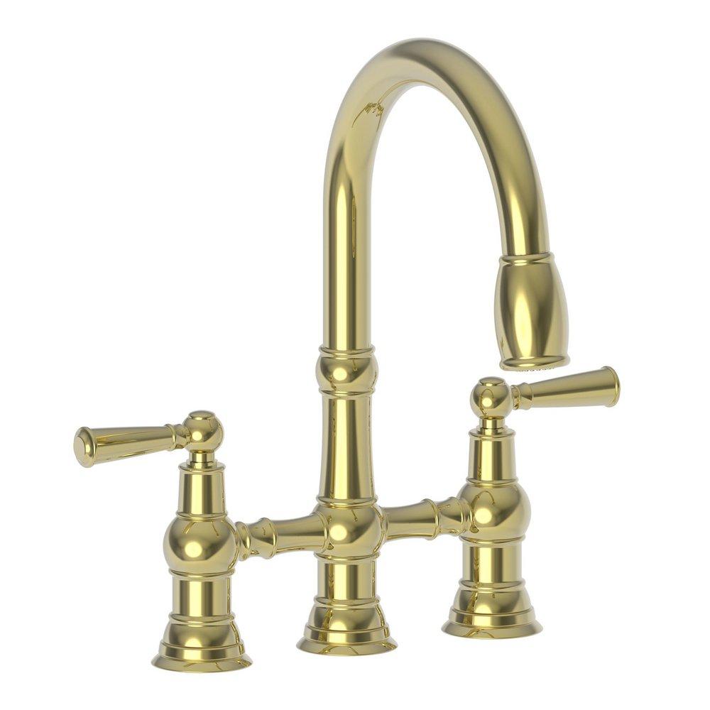 KITCHEN BRIDGE PULL-DOWN FAUCET POLISHED BRASS UNCOATED LIVING 