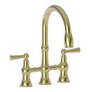 KITCHEN BRIDGE PULL-DOWN FAUCET POLISHED BRASS UNCOATED LIVING 