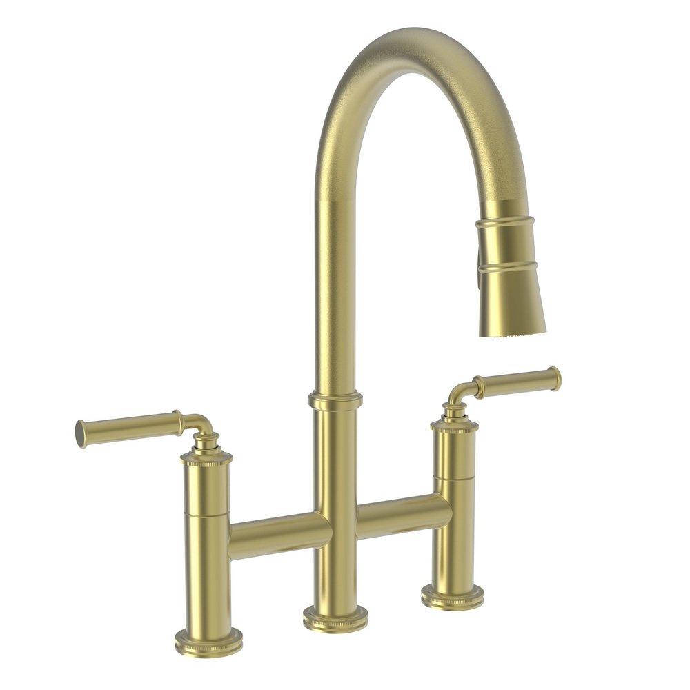 KITCHEN BRIDGE PULL-DOWN FAUCET SATIN BRASS PVD 