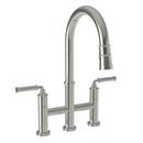Two Handle Bridge Kitchen Faucet in Polished Nickel