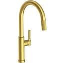 Single Handle Pull Down Kitchen Faucet in Satin Brass - PVD
