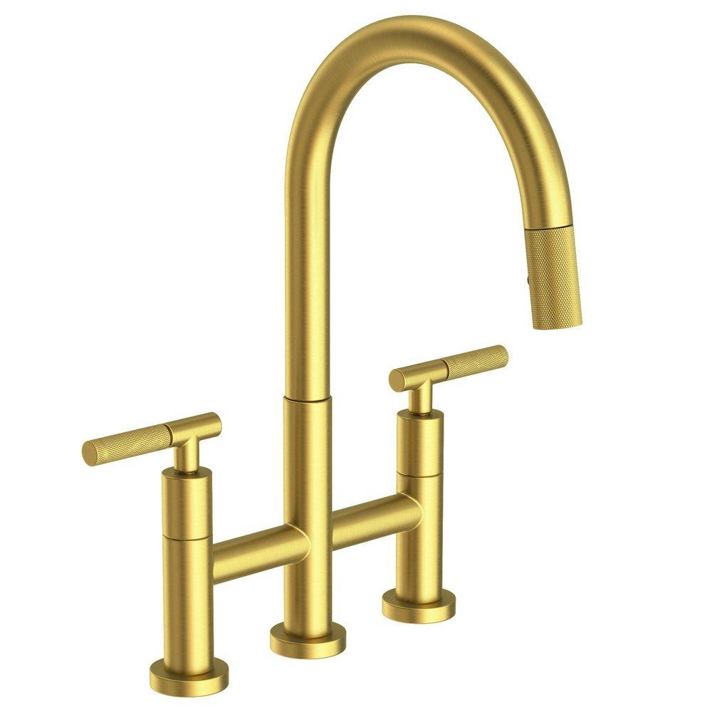 KITCHEN BRIDGE PULL-DOWN FAUCET SATIN BRASS PVD 