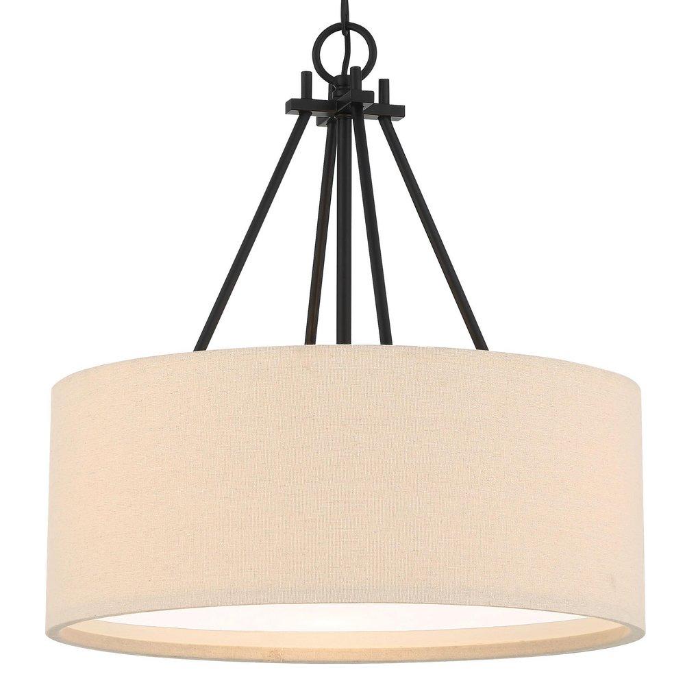 Craftmade Flat Black 60W 3-Light Medium E-26 Pendant 